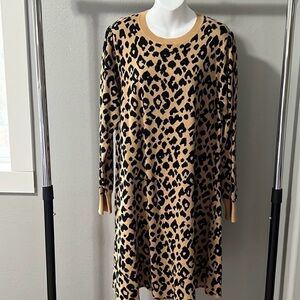 LOFLeopard Print Long Sleeve Dress